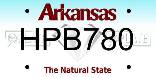 HPB780 Arkansas License Plate