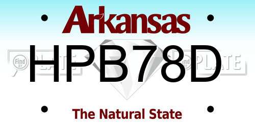 HPB78D Arkansas License Plate