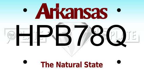 HPB78Q Arkansas License Plate