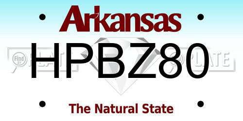 HPBZ80 Arkansas License Plate