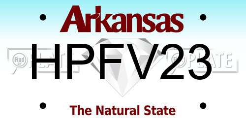 HPFV23 Arkansas License Plate
