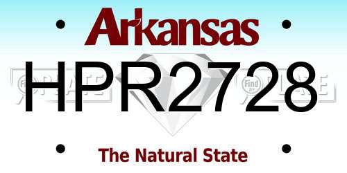 HPR2728 Arkansas License Plate