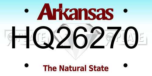 HQ26270 Arkansas License Plate