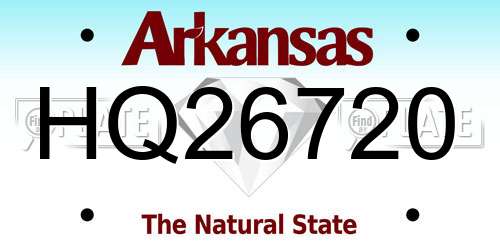 HQ26720 Arkansas License Plate