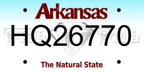 HQ26770 Arkansas License Plate
