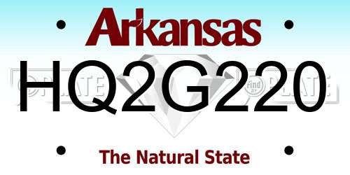 HQ2G220 Arkansas License Plate