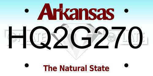 HQ2G270 Arkansas License Plate