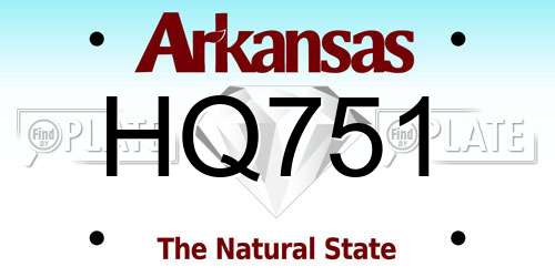HQ751 Arkansas License Plate
