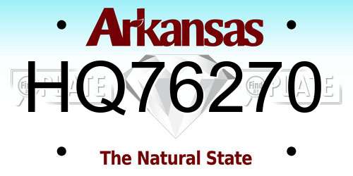 HQ76270 Arkansas License Plate