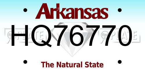 HQ76770 Arkansas License Plate