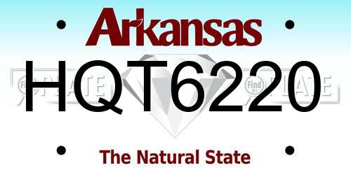HQT6220 Arkansas License Plate