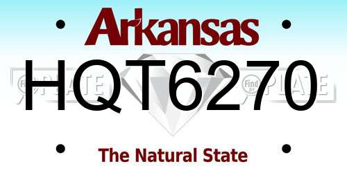 HQT6270 Arkansas License Plate