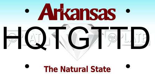 HQTGTTD Arkansas License Plate