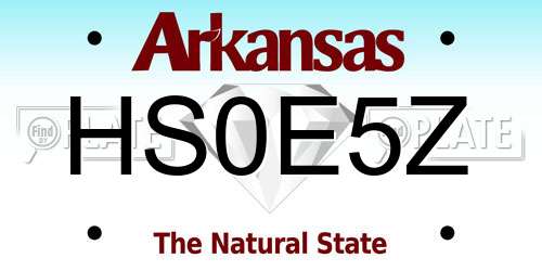 HS0E5Z Arkansas License Plate