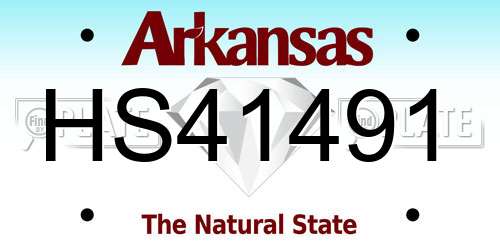 HS41491 Arkansas License Plate