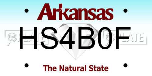 HS4B0F Arkansas License Plate