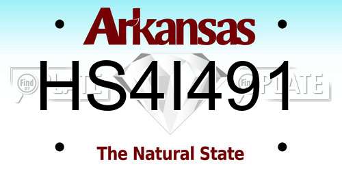 HS4I491 Arkansas License Plate