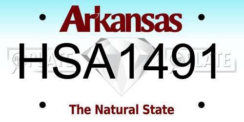 HSA1491 Arkansas License Plate