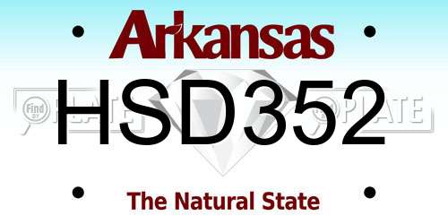 HSD352 Arkansas License Plate