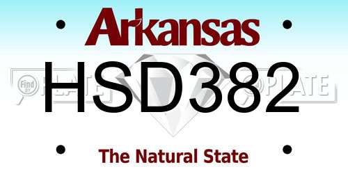 HSD382 Arkansas License Plate