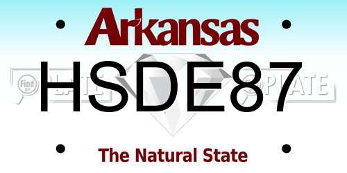 HSDE87 Arkansas License Plate