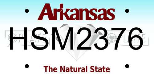 HSM2376 Arkansas License Plate