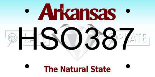 HSO387 Arkansas License Plate
