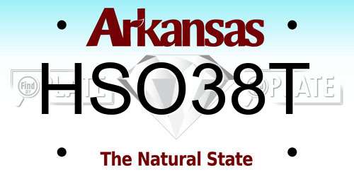 HSO38T Arkansas License Plate