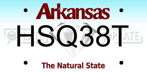 HSQ38T Arkansas License Plate