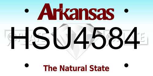 HSU4584 Arkansas License Plate