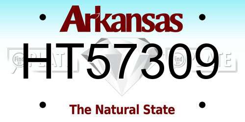 HT57309 Arkansas License Plate