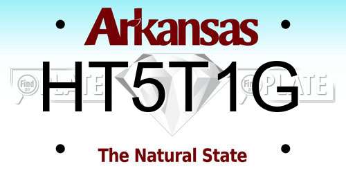 HT5T1G Arkansas License Plate