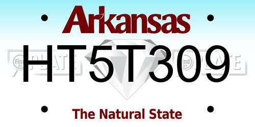HT5T309 Arkansas License Plate