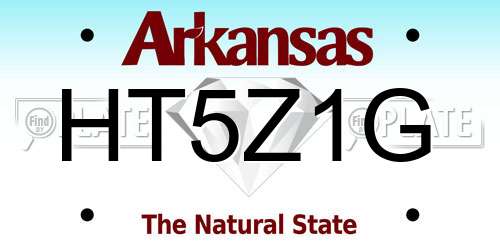 HT5Z1G Arkansas License Plate