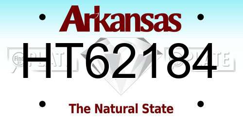 HT62184 Arkansas License Plate