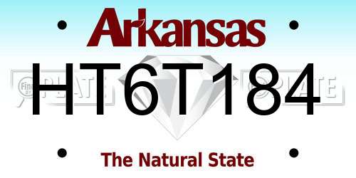 HT6T184 Arkansas License Plate