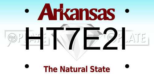 HT7E2I Arkansas License Plate