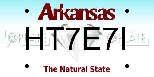 HT7E7I Arkansas License Plate