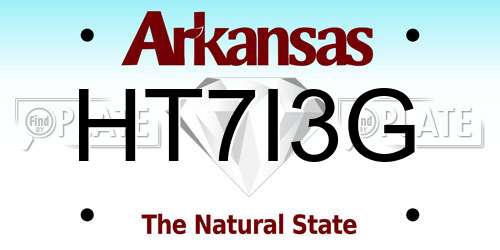 HT7I3G Arkansas License Plate