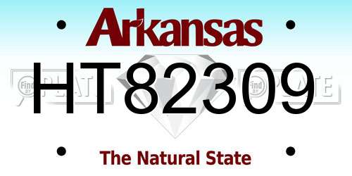 HT82309 Arkansas License Plate