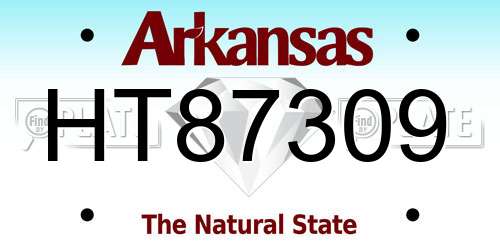HT87309 Arkansas License Plate