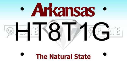 HT8T1G Arkansas License Plate