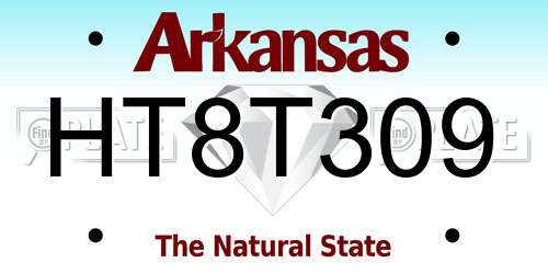 HT8T309 Arkansas License Plate