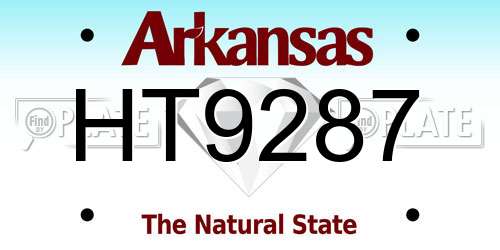 HT9287 Arkansas License Plate