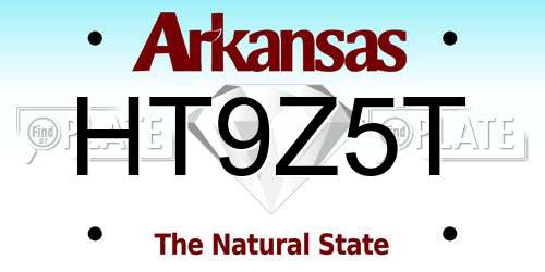 HT9Z5T Arkansas License Plate