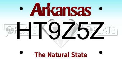 HT9Z5Z Arkansas License Plate
