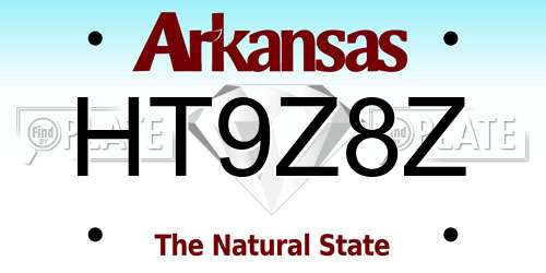 HT9Z8Z Arkansas License Plate