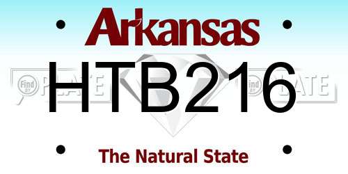 HTB216 Arkansas License Plate