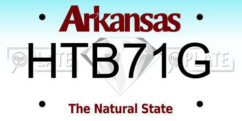 HTB71G Arkansas License Plate
