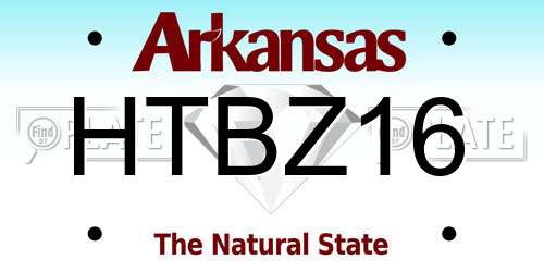HTBZ16 Arkansas License Plate